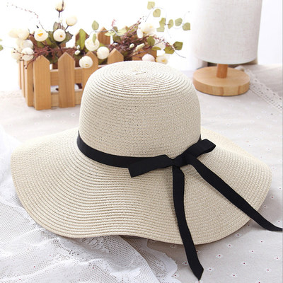 极速2022 New Simple Foldable Wide Brim Floppy Girls Straw Ha