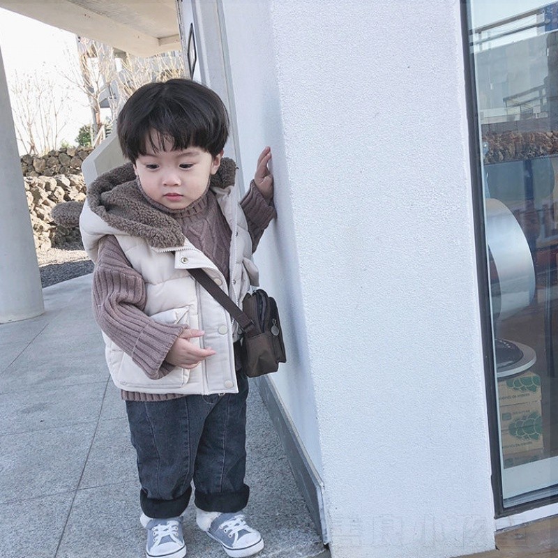 宝宝连帽马甲儿童棉马甲秋冬款男童2021新款韩版女童外穿百搭外套