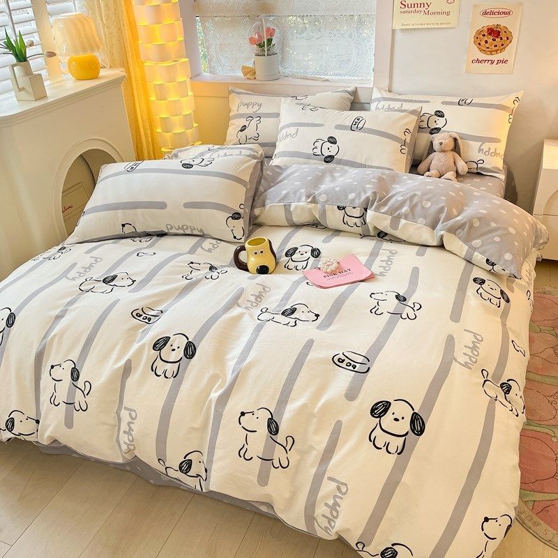 儿童卡通床上四件套单人男孩三件套单人学生宿舍双人床单床上用品