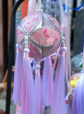 广西绣球壮乡壮锦信物结婚纪念成品纯手工编织工艺品中式(8公分)