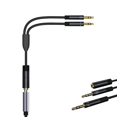 Headphone Splitter Earphone Adapter Audio 3.5mm to 2 Male J