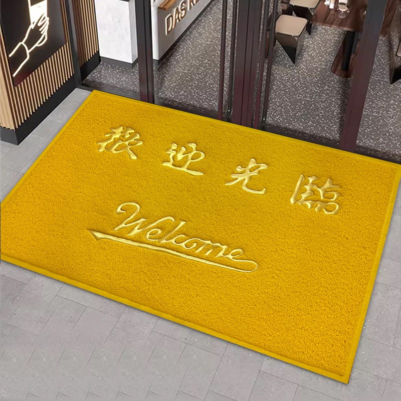 金黄色入户门垫门口地垫丝圈门外进门防滑蹭土脚垫子踏者生财地毯