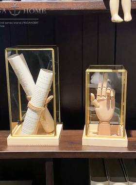 家居饰品玻璃罩摆件服装店v咖啡厅陈列装饰品摆件软装饰品客厅摆
