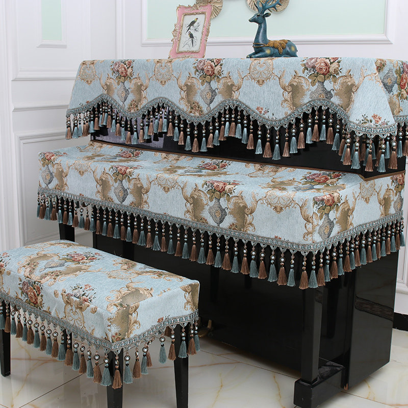 钢琴罩全罩钢琴披三件套欧式刺绣现代简约钢琴套半罩盖巾布防尘罩,居家布艺,钢琴罩,淘宝优惠券,粉丝福利购,淘宝优惠卷