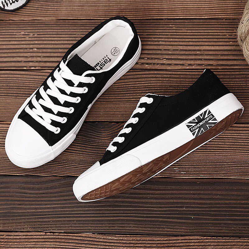 白色帆布男鞋秋季透气防臭鞋子男款布鞋小白鞋男潮流百搭休闲板鞋