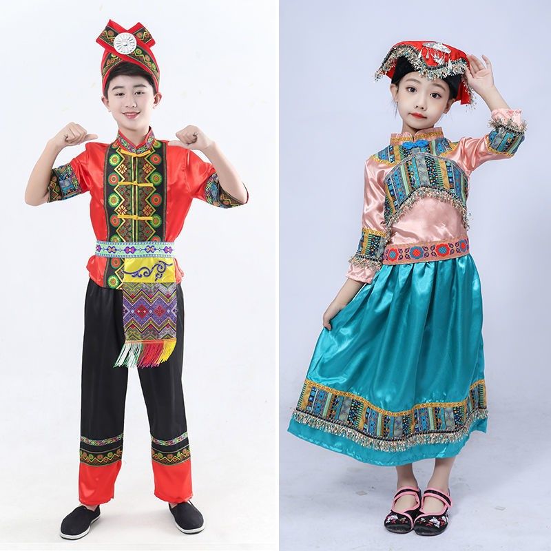 儿童成人五十六种少数民族演出服装仡佬族三月三葫芦丝亲子运动会