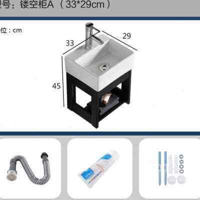 洗手台盆一体悬空小型洗漱台组合简约浴室柜N镜子简易洗脸盆挂墙o