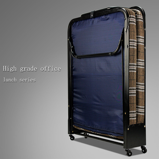 加固木板简易家用办公室单人午睡午休折叠床双人活动海绵可收折床