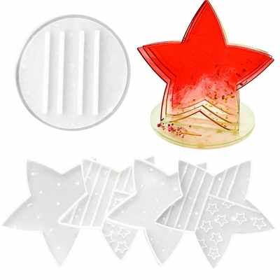 速发5 Pcs 5pointed Star Coaster Cup Mat Holder Epoxy Resin