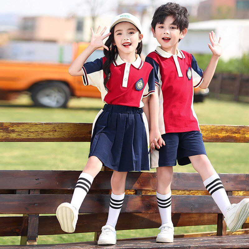 小学生校服套装春秋装三件套幼儿园园服夏天英伦风夏季款儿童班服