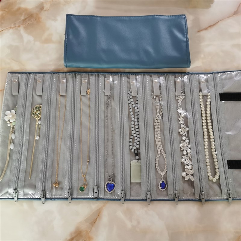 项链收纳包便携旅游出差展会耳环防氧化碰撞玉坠挂件手镯皮袋首饰