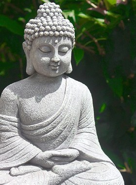 中式花园佛像禅意庭院布置摆件园艺造景家居书房玄关橱Z窗摆设装