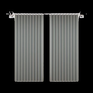 窗帘遮光2023新款 卧室高级感布帘子飘窗窗帘杆一整现货 免打孔安装