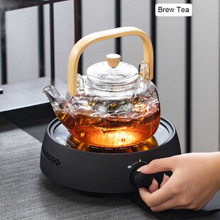 Handle Glass Teapot Heat-Resistant Teapot Flower Tea Kettle