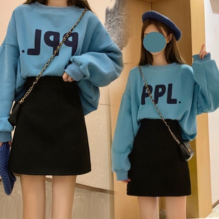冬季新款单件/套装女装韩版学生长袖厚棉T+半身裙短裙子Y两件套秋