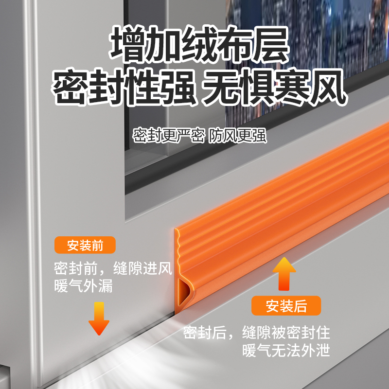 塑钢推拉窗密封条窗户密封胶条铝合金门窗防风挡风窗隔音神器临街