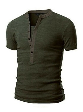 小众高货Men's Paneled Slim Fit Short Sleeve T-Shirt男拼接修