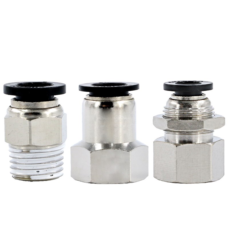 气管接头高压快插pc8-02带螺纹直通10mm气动配件大全快接快速接头