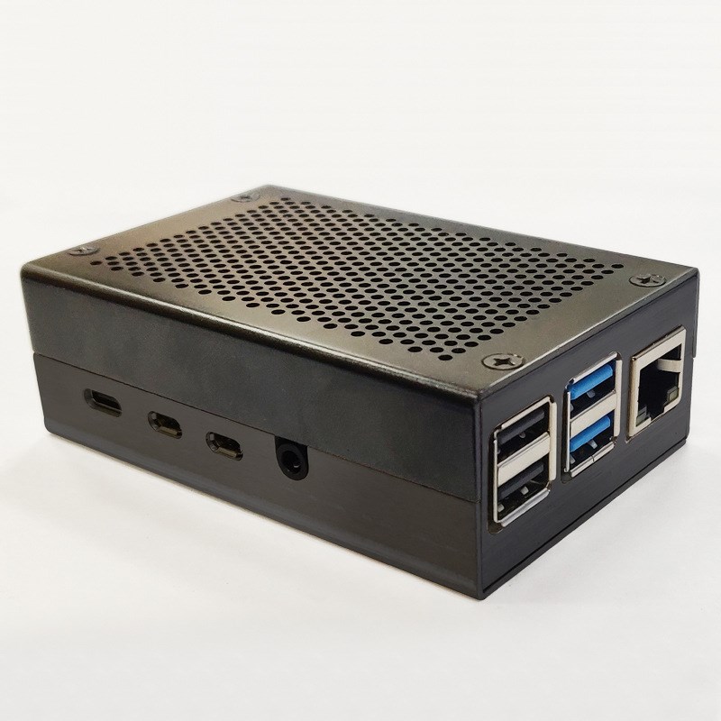 树莓派4代外壳铝合j金金属4b+壳+Raspberry Pi4机箱散热盒子配件
