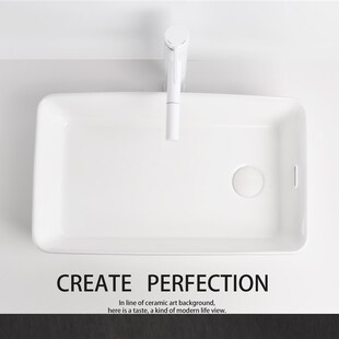 侧边下水台上盆洗手盆阳台卫生间家用长方形洗脸盆左右排水偏孔