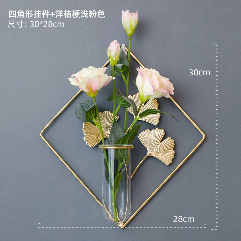 9U挂墙上花架子绿植水r培花瓶铁艺挂件玄关墙面装饰花插绿萝试管