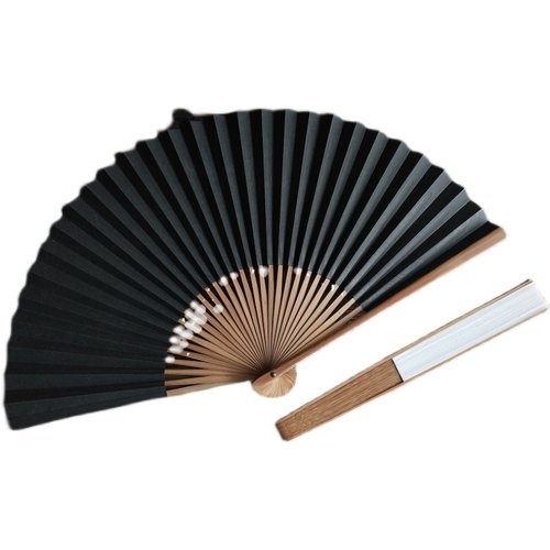 古典空白折叠纸扇中国风文玩扇子8寸30方9随身汉服黑纸扇复古竹扇