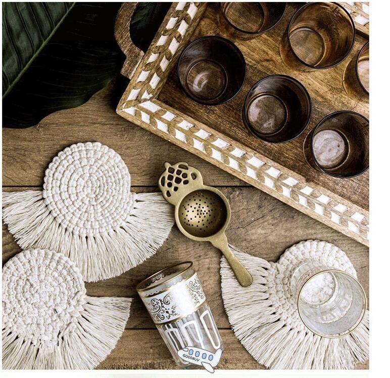 Northern Europe Macrame Cup Pad Bohemia Tablecloth Table Mat怎么样,好用不?