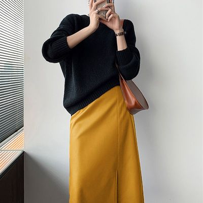 速发Nerazzurri Midi skirts below knee 2021 Yellow black soft