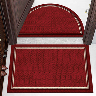 红色新年半圆进门地垫入户门垫丝圈龙年门口N门外室外家用喜庆耐