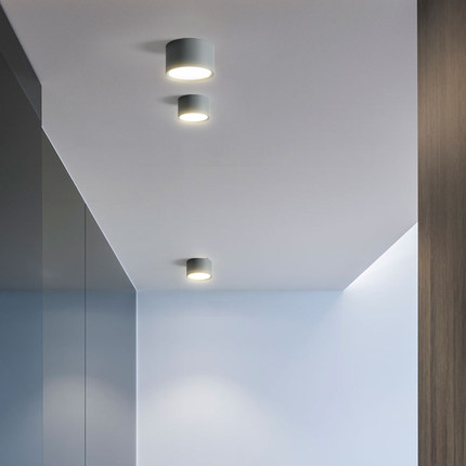 新款led明装圆形筒灯简约w入户门厅走廊过道阳台储物衣帽间吸顶灯