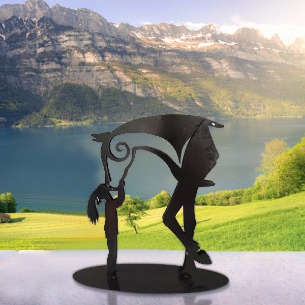 推荐Stainless Steel Modern Horse Silhouettes Figurines Abstr