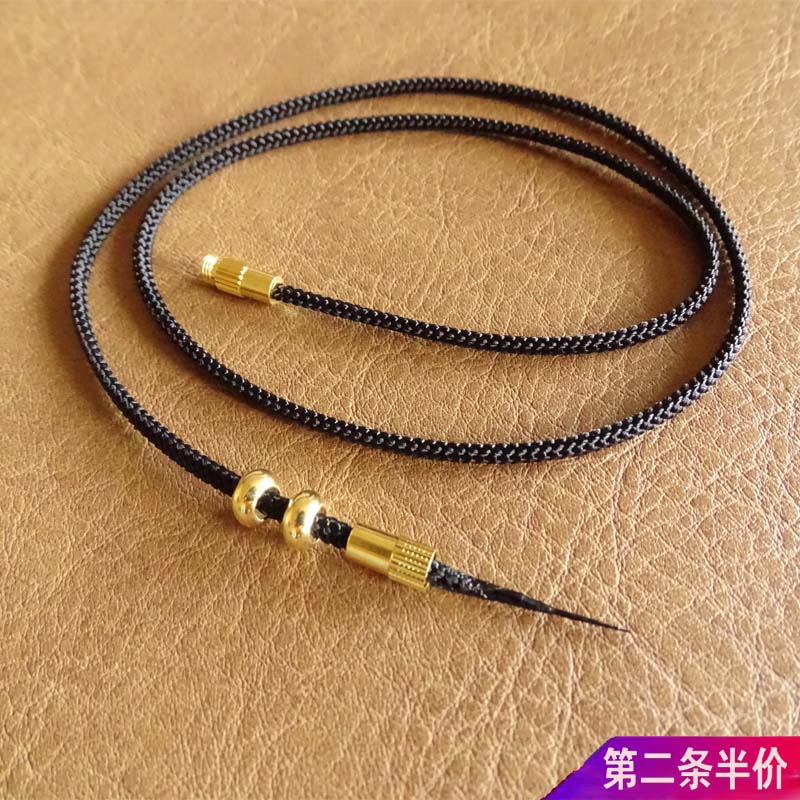 横穿天珠挂绳挂脖吊坠绳文玩绿松石桶珠手工编织S男女锁骨项链绳