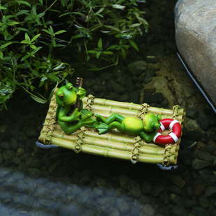 户外花园池塘动物浮水青蛙小摆件庭院鱼池假山喷泉流水造景装 饰