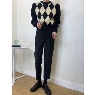 孕妇西装裤子女秋冬季2022新款垂感阔腿长裤外穿加绒加厚款哈伦裤
