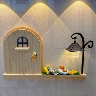 猫和老鼠门洞装饰实木开关贴儿童房灯开关墙贴保护套插座装饰面板