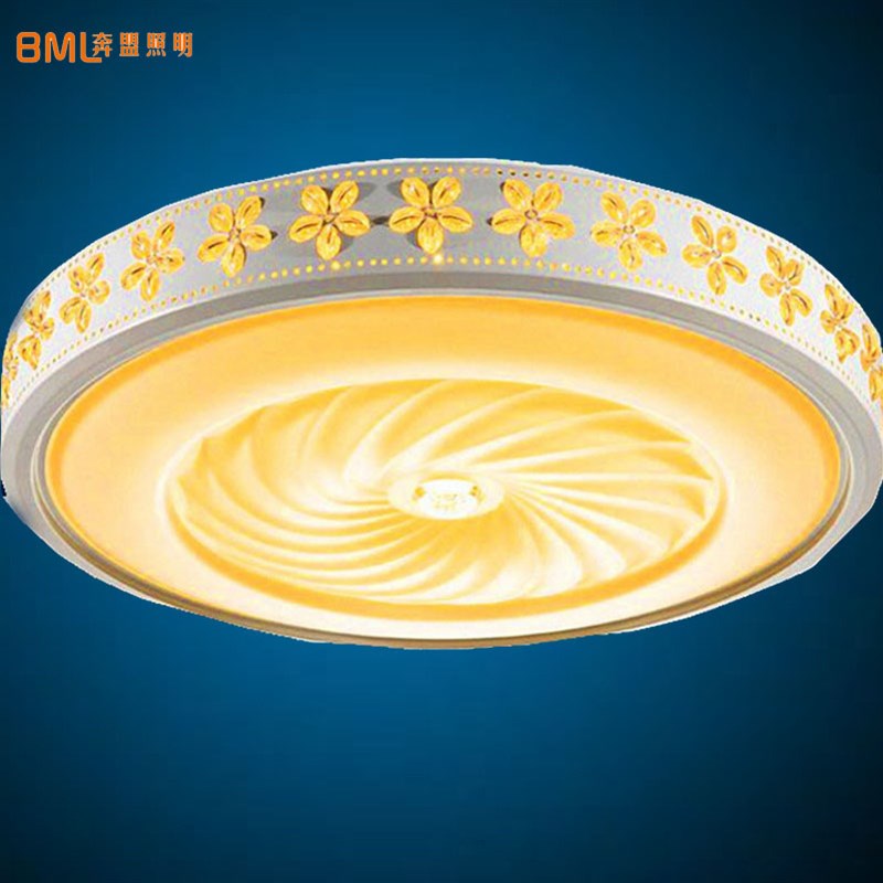 现代简约LED圆形客厅卧室亚A克力吸顶灯紫荆花九桶阳台餐厅灯