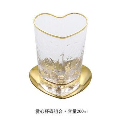 Bathroom Cup Set LCve Shaped Glass Wash oup SeRt Golden Stor
