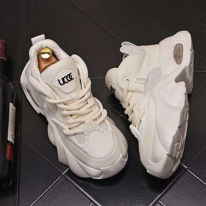 老爹鞋男款秋冬季新款增高鞋厚底白色保暖男鞋子时尚休闲运动鞋男,流行男鞋,老爹鞋,淘宝优惠券,粉丝福利购,淘宝优惠卷