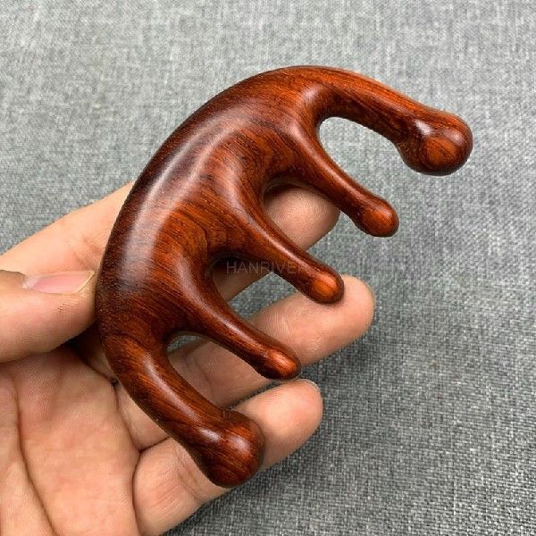 速发Lobular red sandalwood massage comb head meridian massag