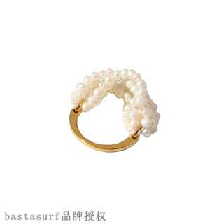 新品European and American style multi-layer rice pearl ring