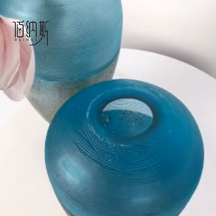 北欧玻璃花瓶客厅餐厅电视柜样板房软装 酒Y店饰品摆件i.