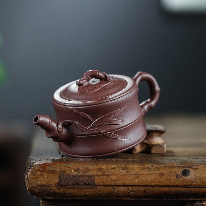 宜兴原矿紫砂 手工茶具 紫泥二节竹段250毫升,餐饮具,茶壶,淘宝优惠券,粉丝福利购,淘宝优惠卷