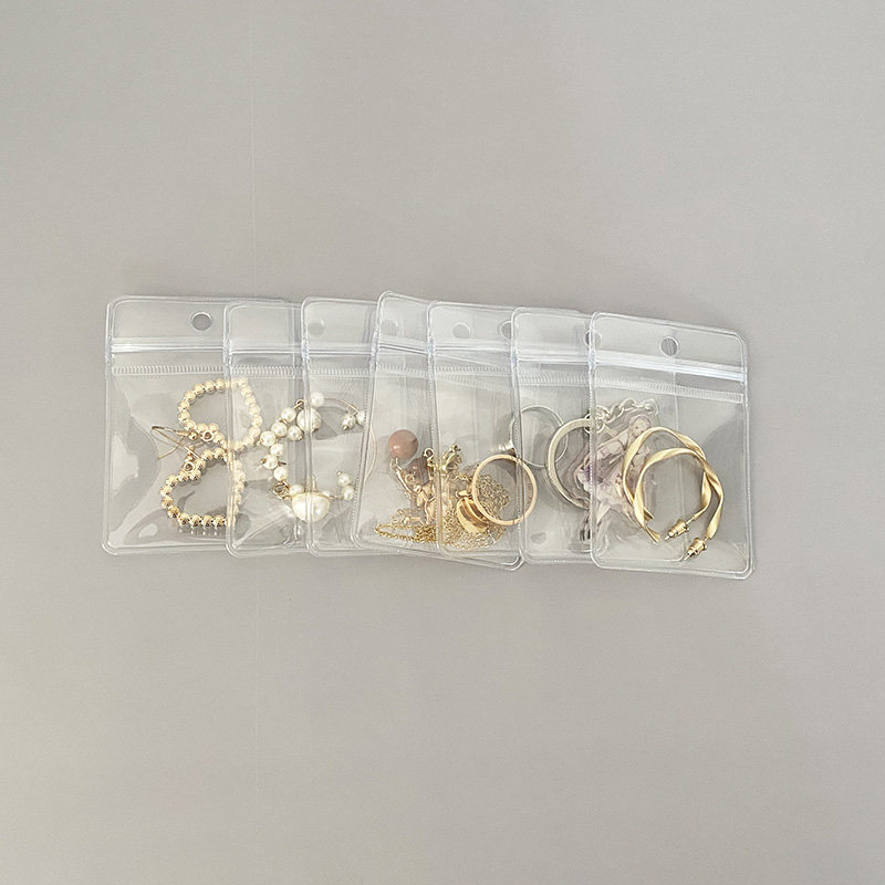 可悬挂耳环收纳袋超透明PVC自封袋文玩密K封袋珠宝首饰塑料包装袋