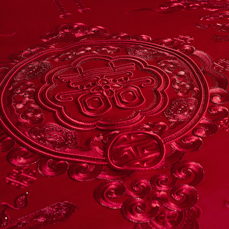 结婚被套四件套婚庆喜被大红全棉陪嫁床上用品婚嫁婚床六件套,床上用品,婚庆床品套件,淘宝优惠券,粉丝福利购,淘宝优惠卷