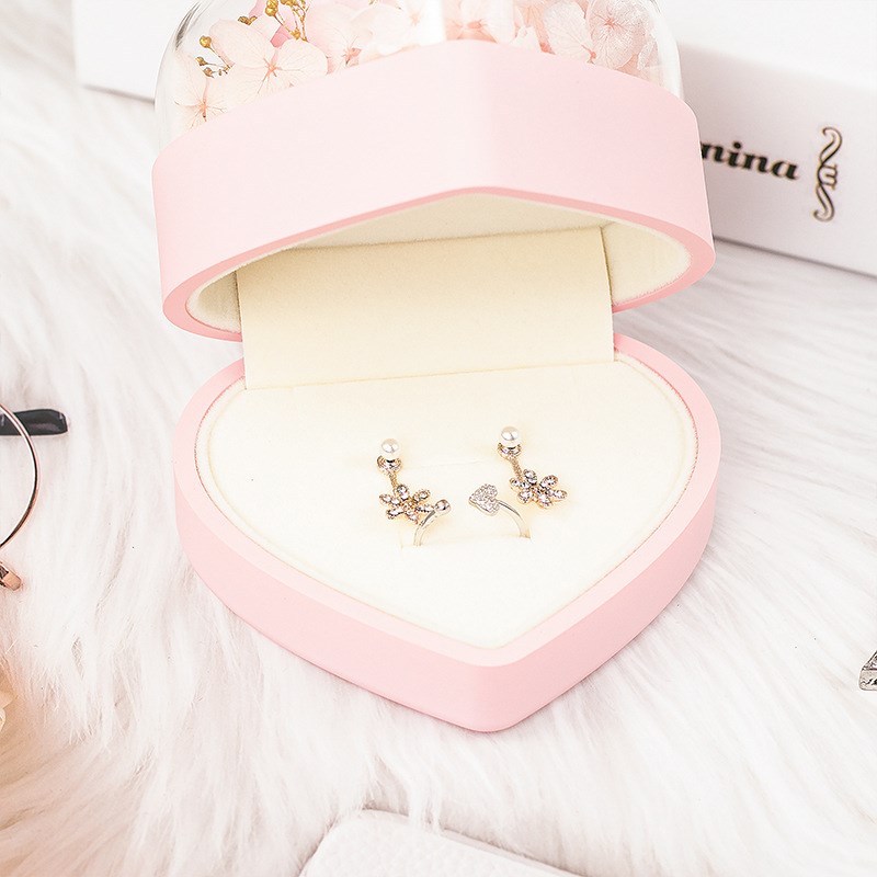 浪漫情人节礼盒小心形q伴手礼永生花礼盒圣诞首饰盒戒指耳钉饰品
