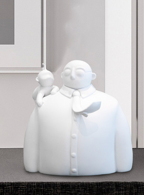现代北欧创意抽象人物雕塑桌面摆件儿童房思考者卡通客厅艺术装置