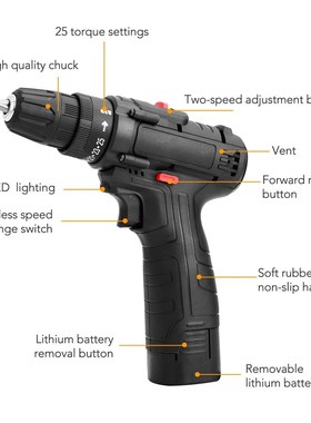 Mini Drills Power-Tools Lithium-Battery Cordless Multifuncti