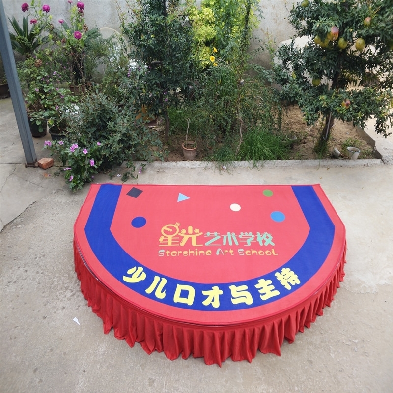 地台钢架舞蹈小讲台n表演站台演讲台室内婚礼主持多媒体发言台弧