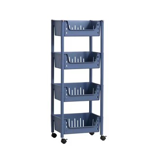 塑料置物架家用落地多层可移动收纳储物架子厨房卫生间卧室玩具筐