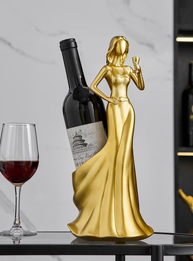 美女葡萄红酒架摆件轻奢高档客厅餐边柜酒柜酒吧民宿特色软装饰品